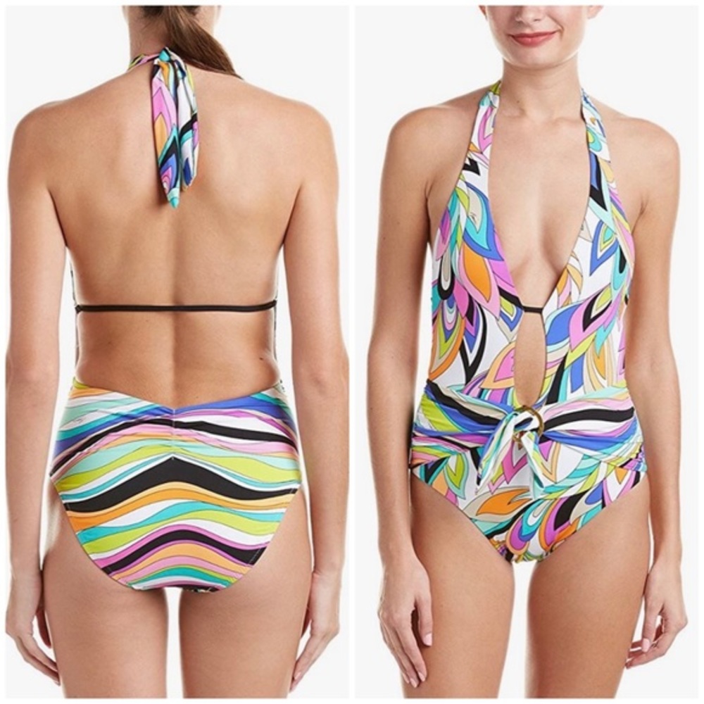 Trina turk, size 10, keyhole, halter suit
